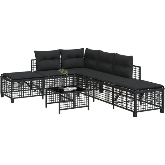 Flechtoptik an der Sofagarnitur aus Rattan