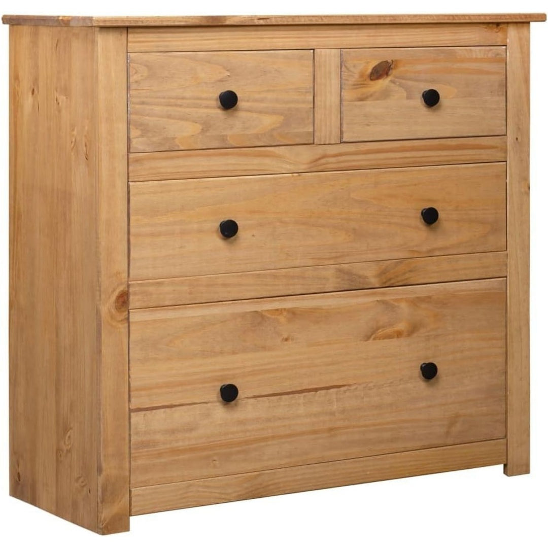 Das Sideboard misst 80 x 40 x 83 cm in Braun
