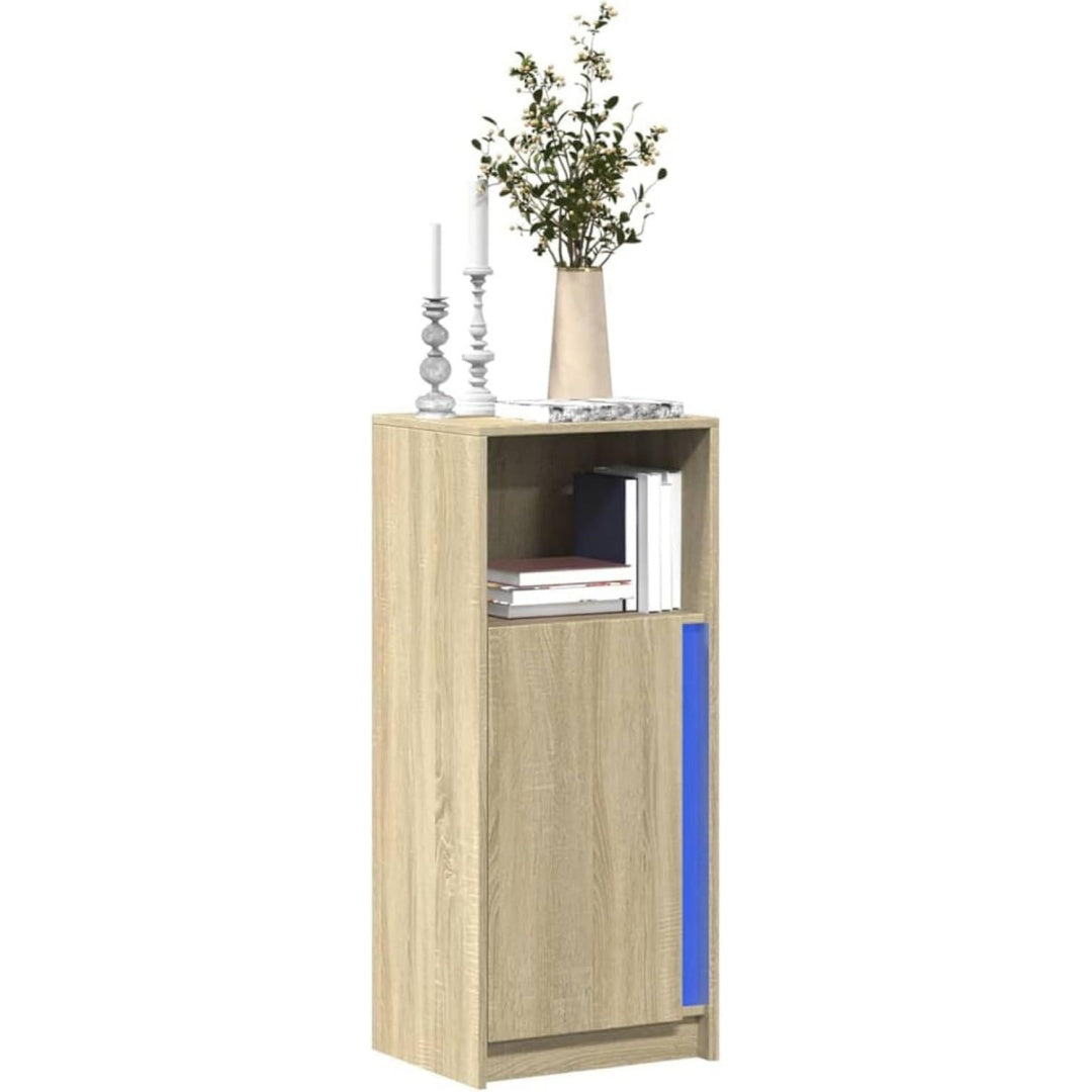 Sideboard mit LED Beleuchtung, Holzoptik und geschlossenem Stauraum