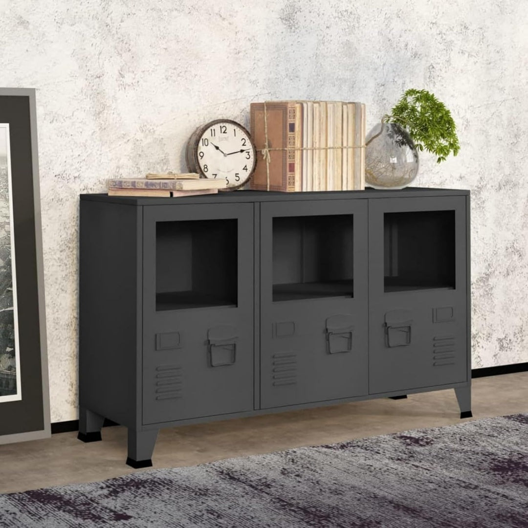 Sideboard in Anthrazit mit Glastueren