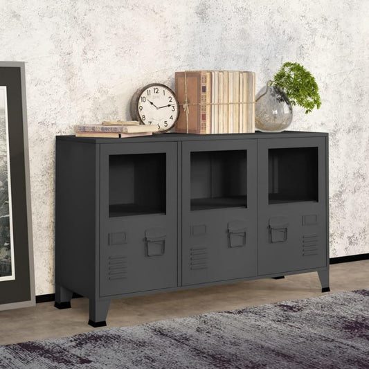 Sideboard in Anthrazit mit Glastueren