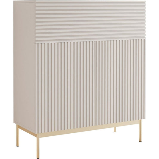 LED Beleuchtung und ein Metallgestell an dem Sideboard