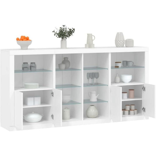 LED Beleuchtung praegt das Sideboard aus Holzwerkstoff