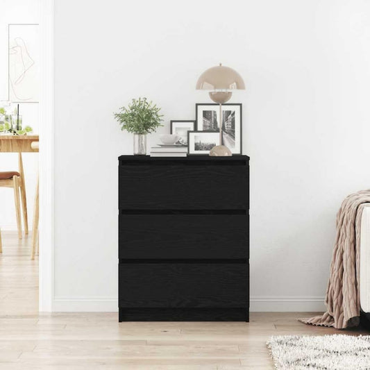 Sideboard mit den Massen 60 x 35 x 76 cm in Schwarz und Eichenbraun