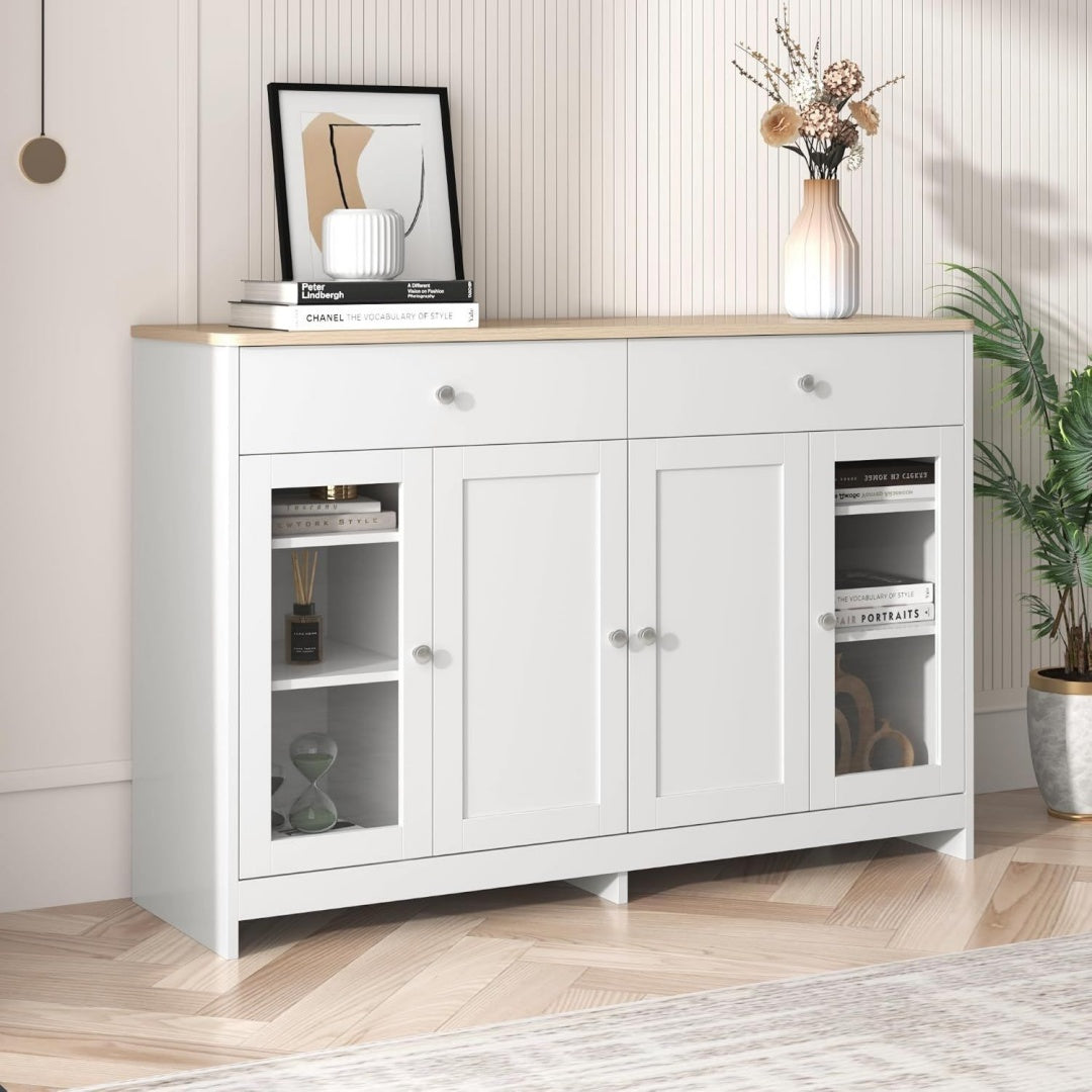 Sideboard mit Schubladen, 4 Tueren und geschlossenem Stauraum