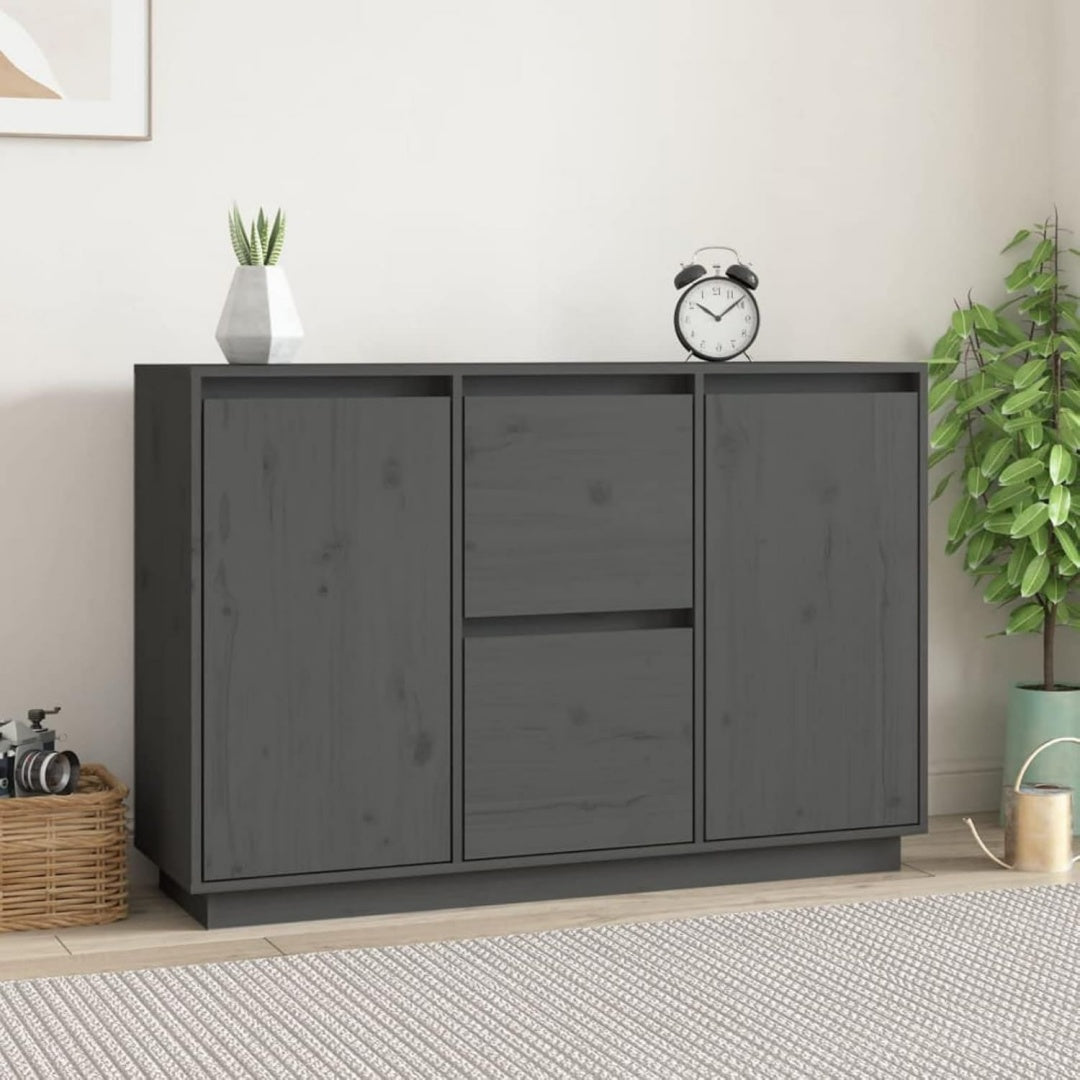Sideboard mit den Massen 111 x 34 x 75 cm in Naturbraun und Grau