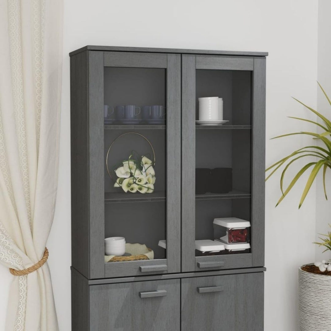 Sideboard in Dunkelgrau mit Glastueren