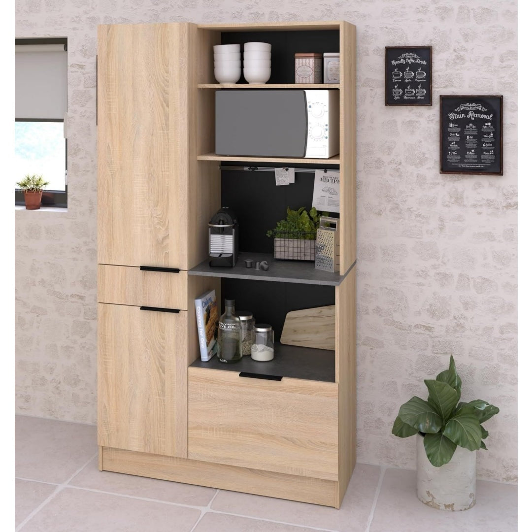 Beschichtete Flaechen und offene Ablagen an dem Sideboard