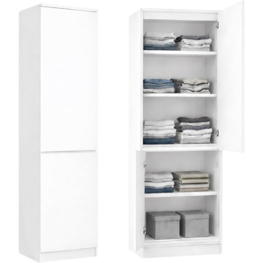 Weiss gibt dem Kleiderschrank einen farblichen Akzent