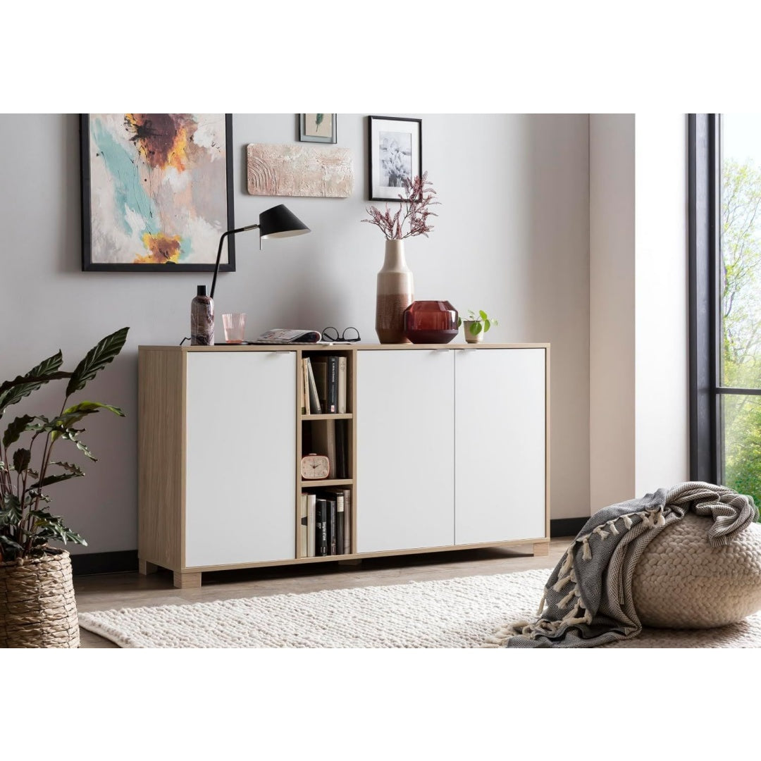 Sideboard verbindet offene Ablagen und Hoehenverstellung