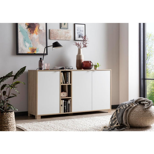 Sideboard verbindet offene Ablagen und Hoehenverstellung
