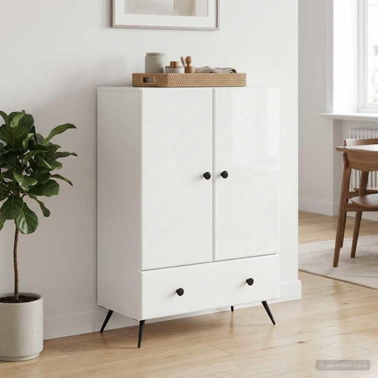Das Sideboard misst 66 x 34.5 x 95 cm in Weiss