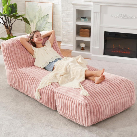 Sitzsack aus Samt und Stoff